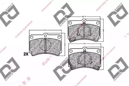 Комплект тормозных колодок, дисковый тормоз DJ PARTS купить